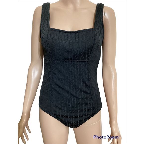 Vintage Black Catalina Low Back One Piece Swimsuit SP - Picture 1 of 8